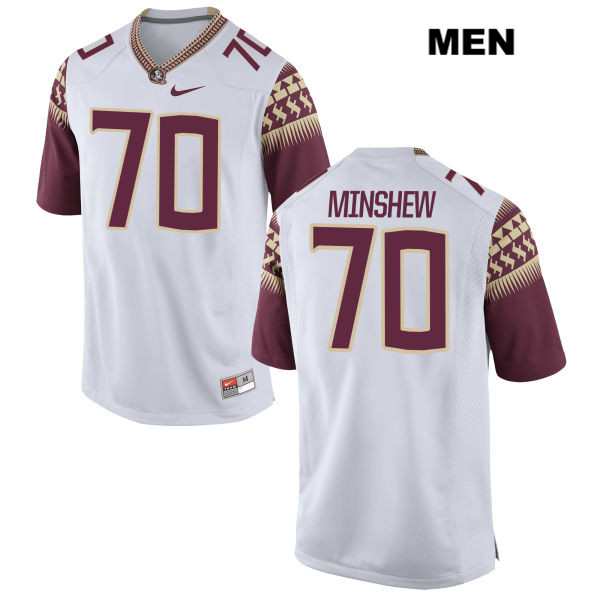 Men's NCAA Nike Florida State Seminoles #70 Cole Minshew College White Stitched Authentic Football Jersey FWV7669MX